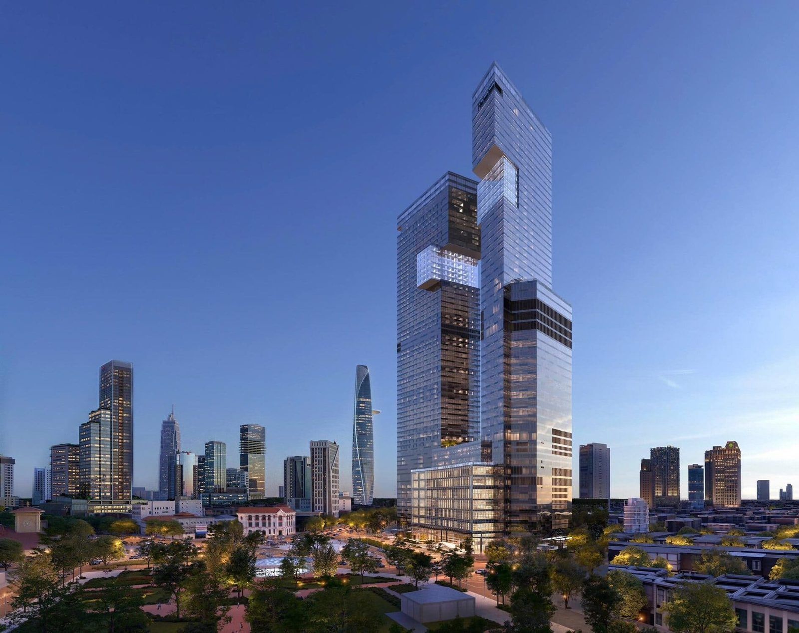 Phối cảnh hai tòa tháp One Central Saigon giữa trung tâm Quận 1
